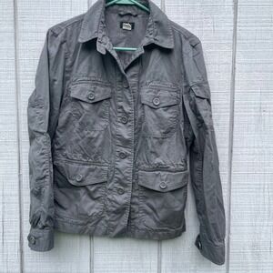 J. Crew Utility Jacket Military Style Four Pocket‎ Gray Cotton XS